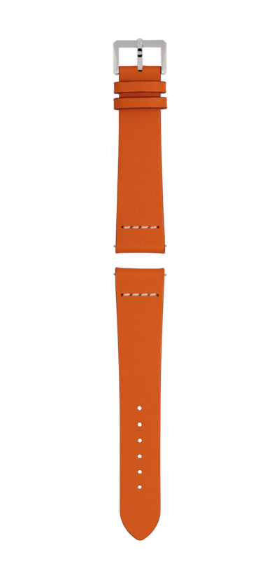 Orange leather strap