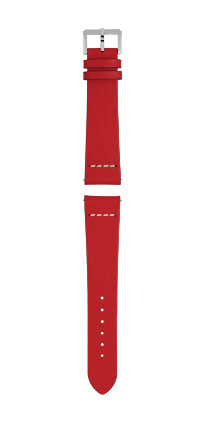 Red leather strap