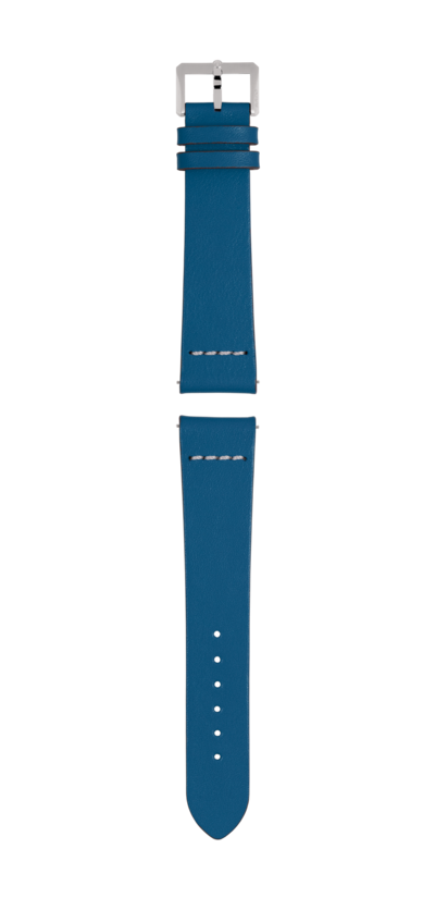 Blue leather strap
