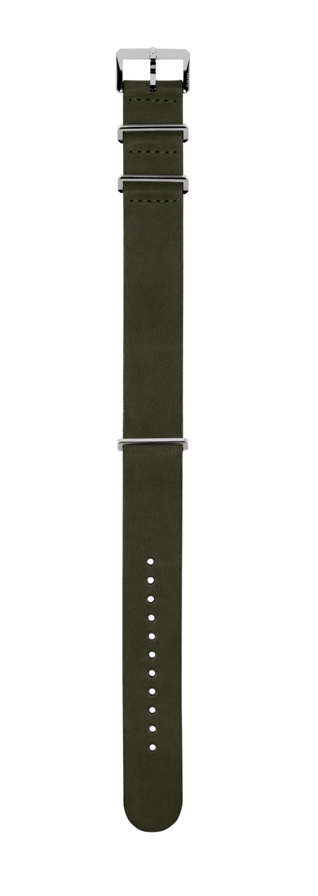 Green NATO leather strap