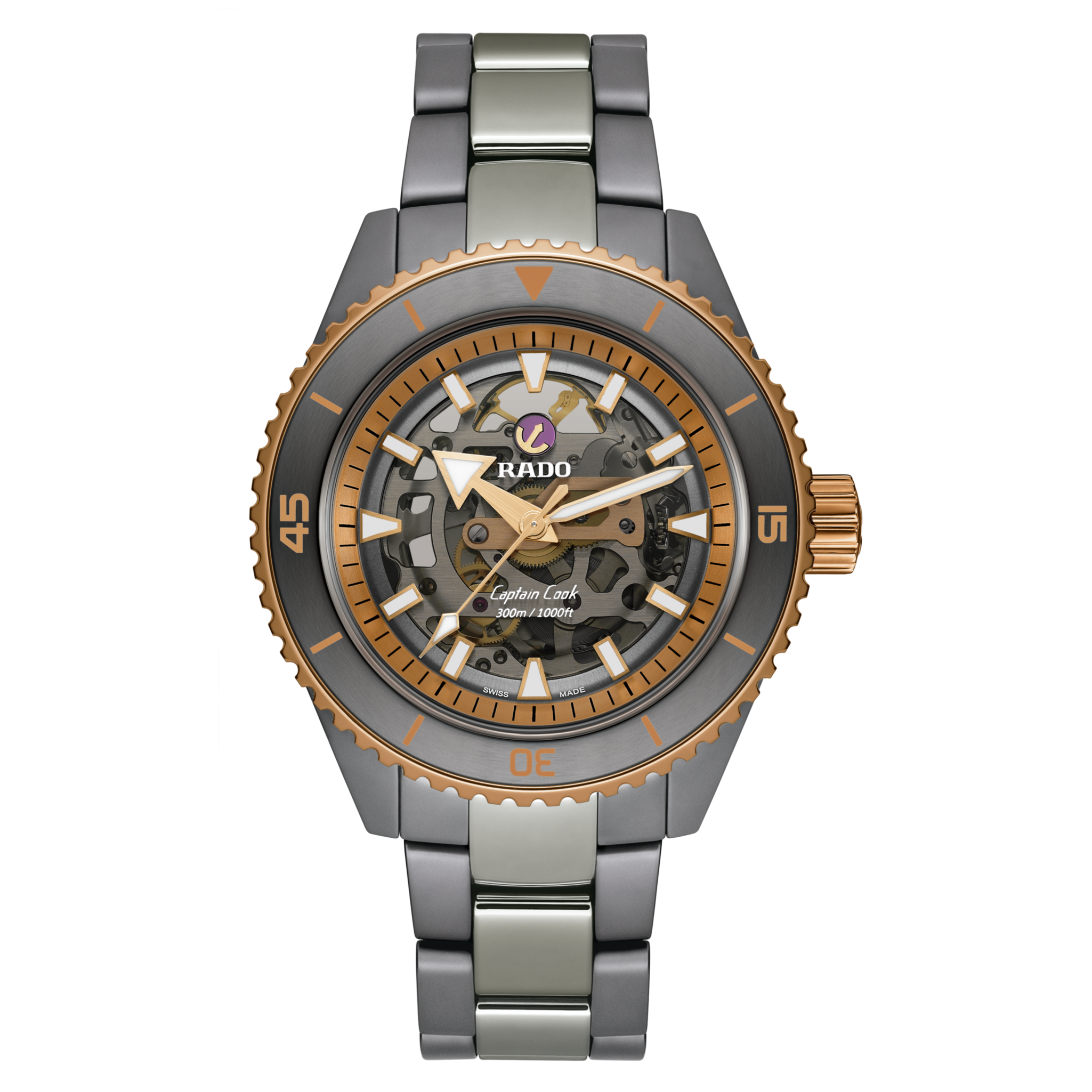 Rado Captain Cook High-Tech Ceramic Skeleton Grey Dial Men's Watch