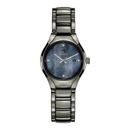 RADO True lady Automatic Diamonds in black ceramic mother of pearl with  diamonds AUT Ref. R27242872. NEW! * Lister Agent
