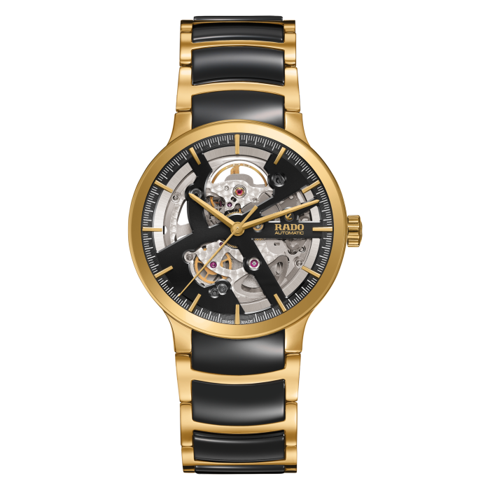 Montre Centrix index en diamants cadran marron bracelet céramique et acier  Rado