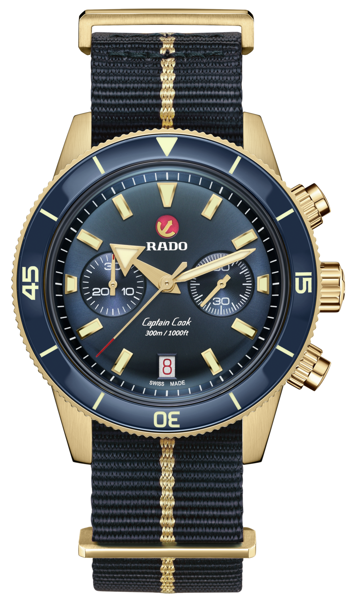 Rado Captain Cook Automatic Chronograph Bronze Blue Dial Men's