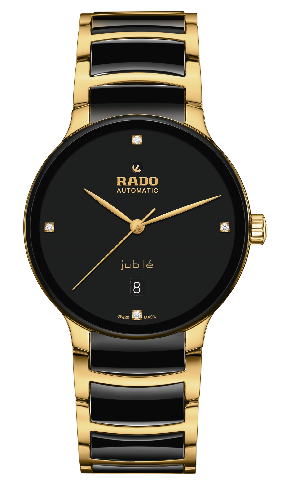 RADO ゴールド ブラック 腕時計　動作品 Centrix Automatic Diamonds ステンレススチール/PVD