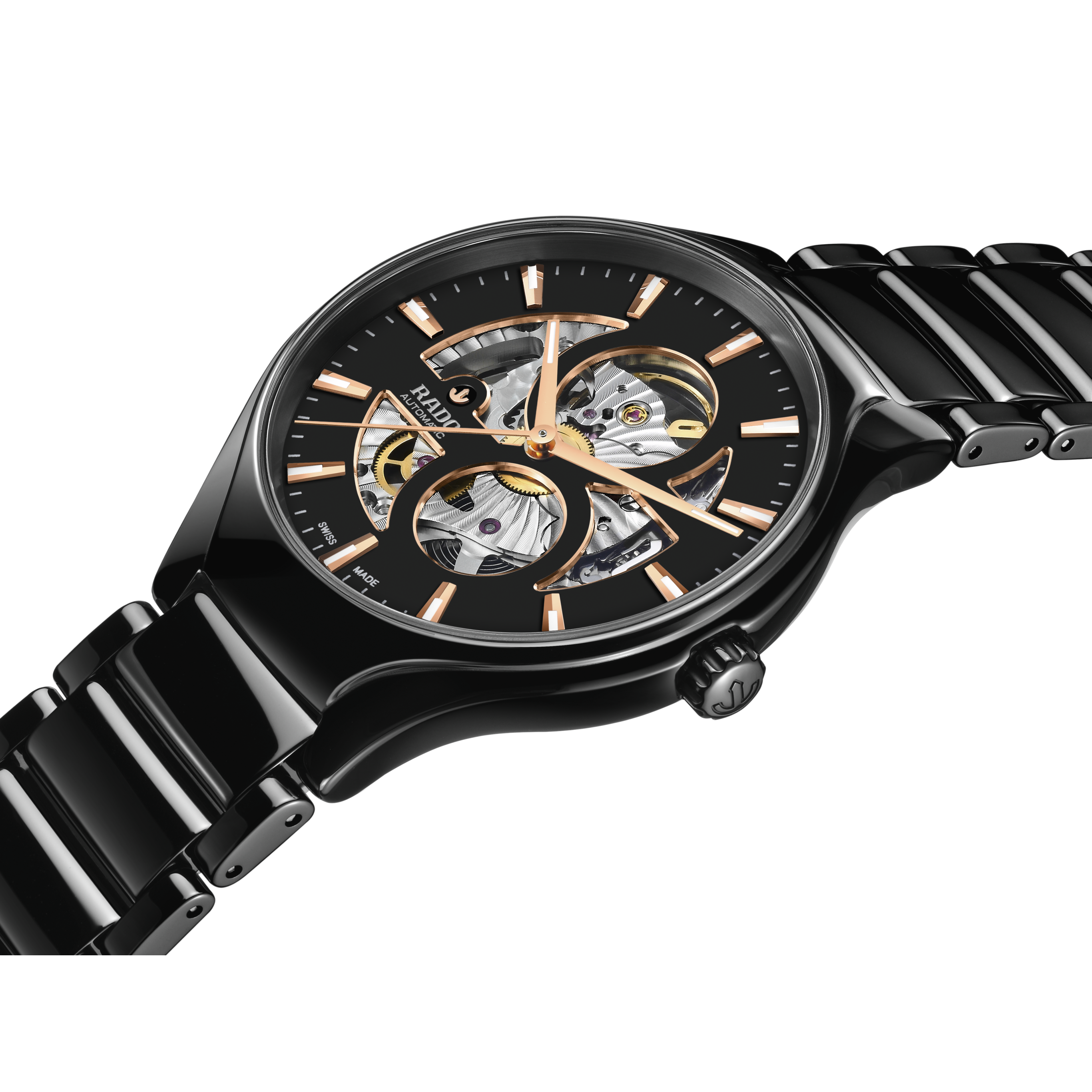 True Round Automatic Open Heart High-Tech Ceramic Watch R27107172