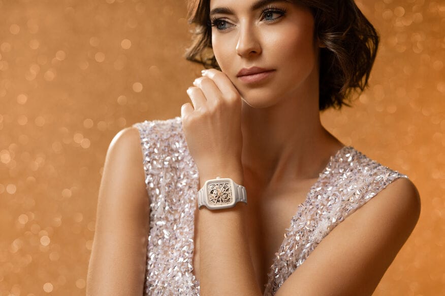 True Square Automatic Open Heart Sparkling High-Tech Ceramic Watch