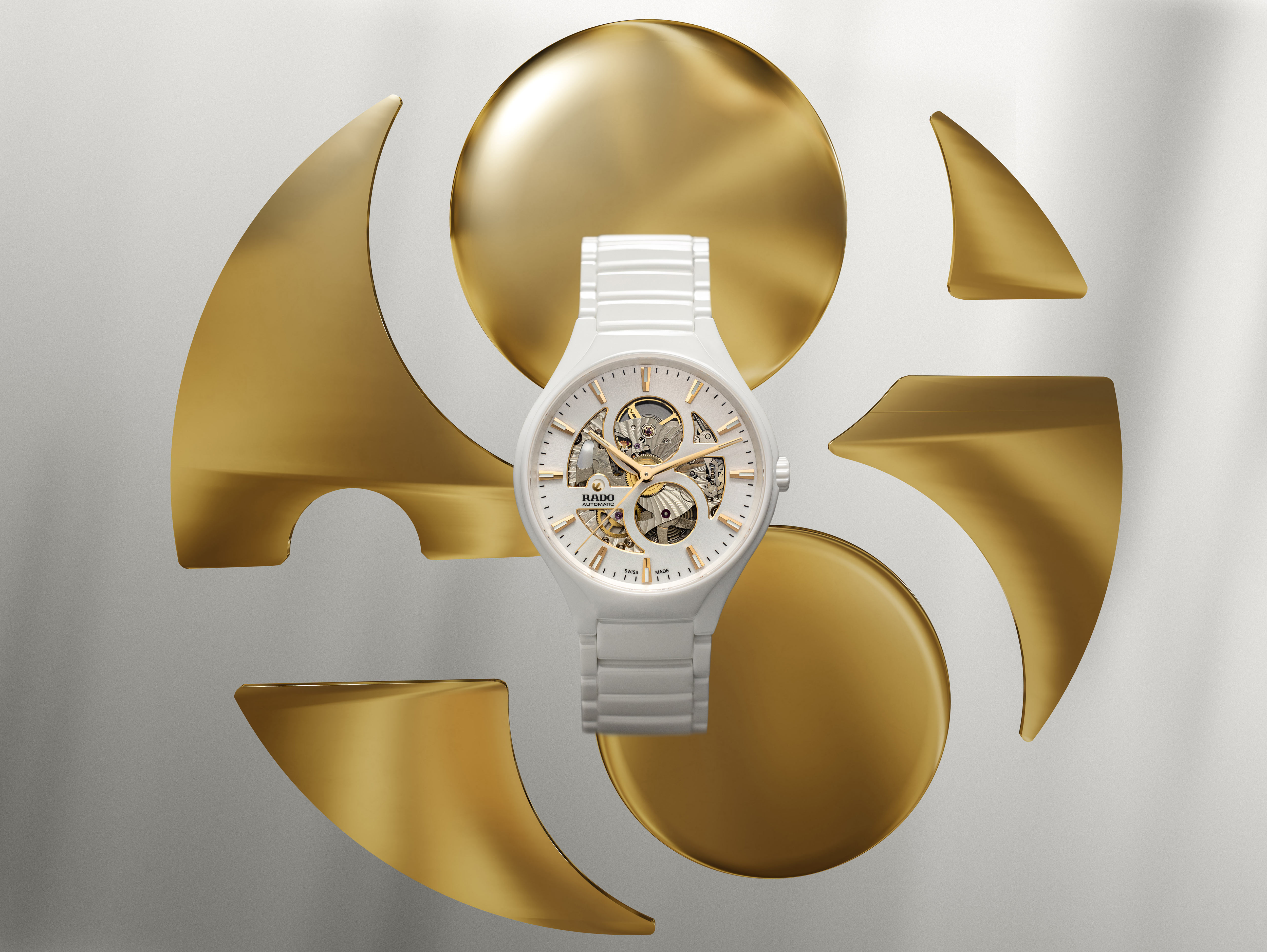 True Round Automatic Open Heart Unisex Plasma High-Tech Ceramic Watch ...